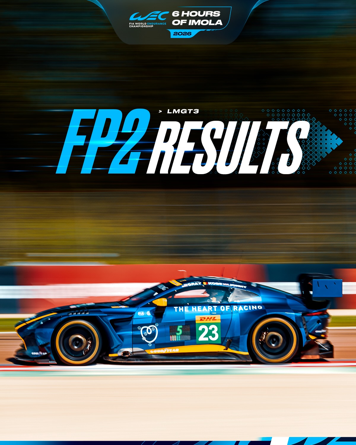 Aston Martin fly in FP2 🪽   WEC rookie @pauwelskobe sets a time of 1:42.081 in the #23 @theheartofra