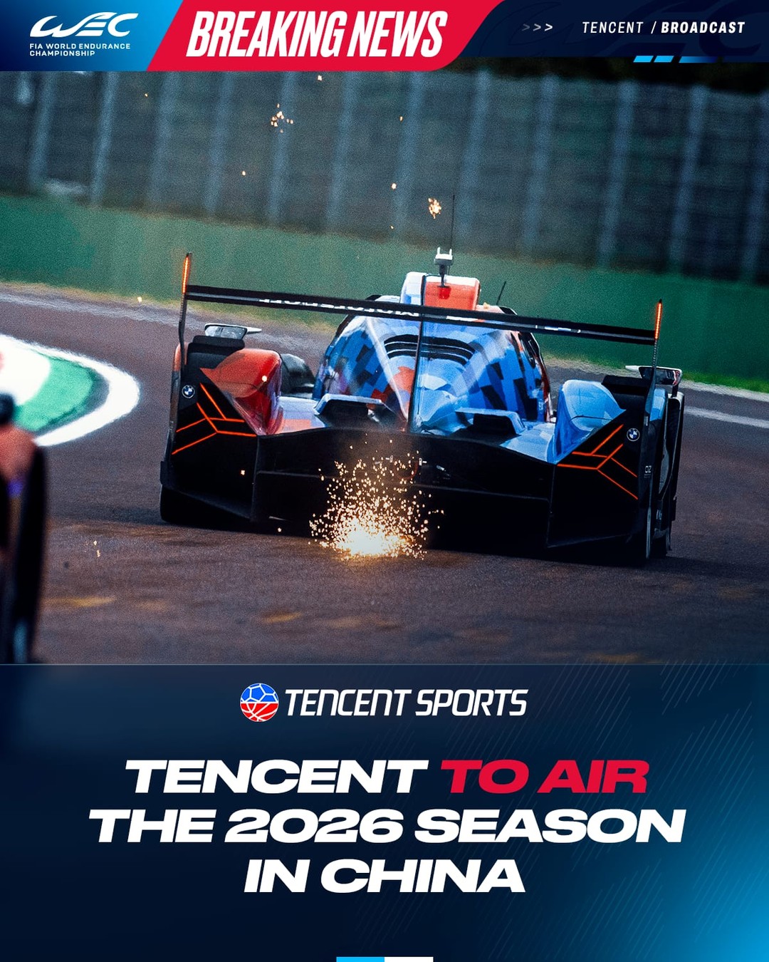 BREAKING NEWS 🚨: Tencent to broadcast all the FIA WEC races! Millions of fans across China will bene
