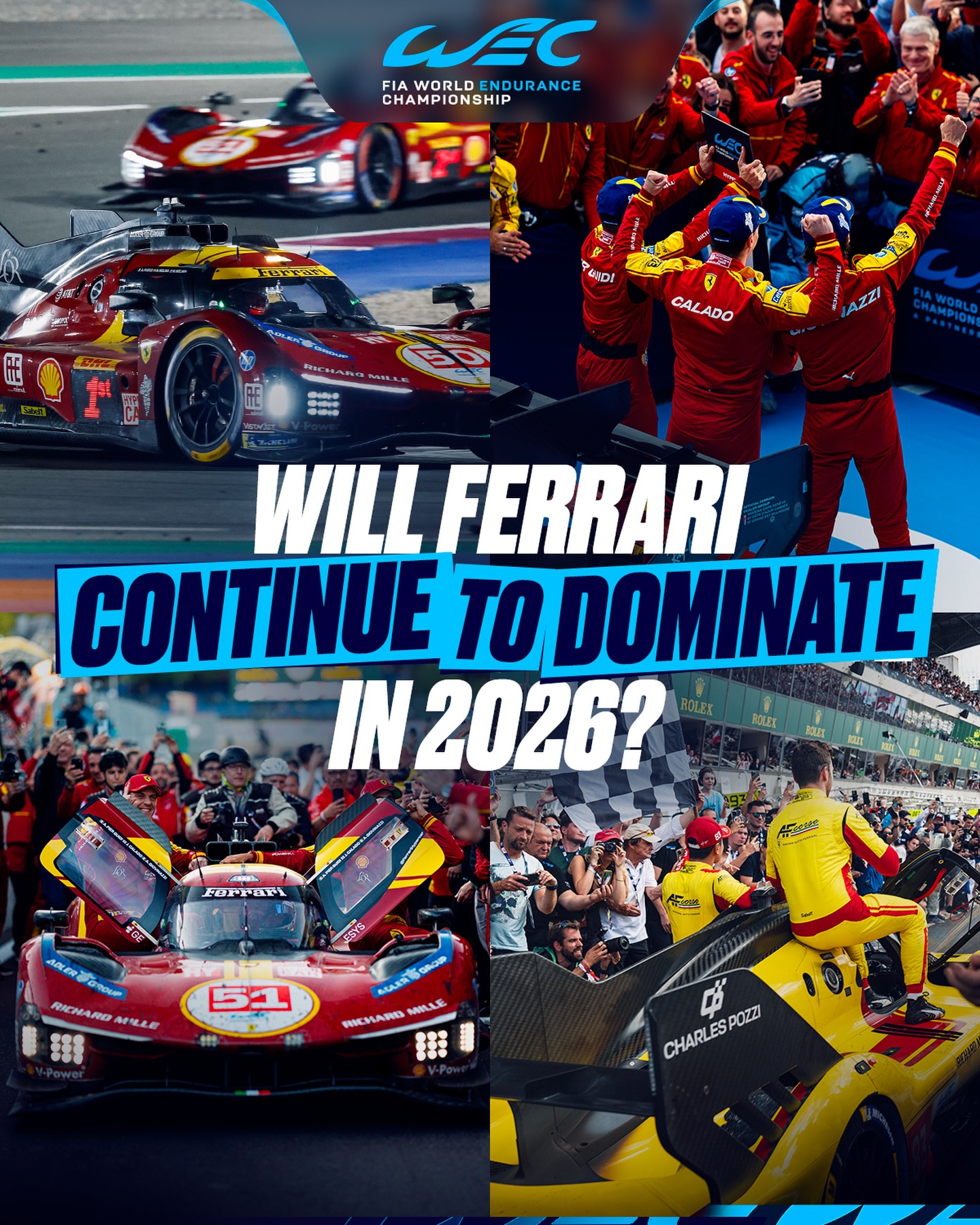 Both liveries unveiled 🇮🇹 A fresh season ahead. Will Ferrari conquer Le Mans for the fourth year in 