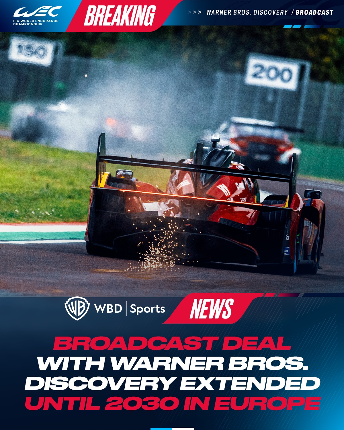 BREAKING NEWS 🚨: Warner Bros. Discovery extends FIA WEC broadcast deal until at least 2030. Millions